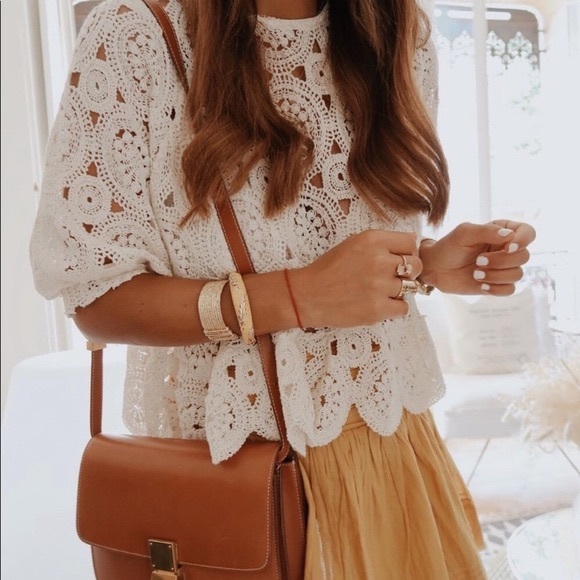 Zara Tops - Zara Women Ruffled Knit crochet Top